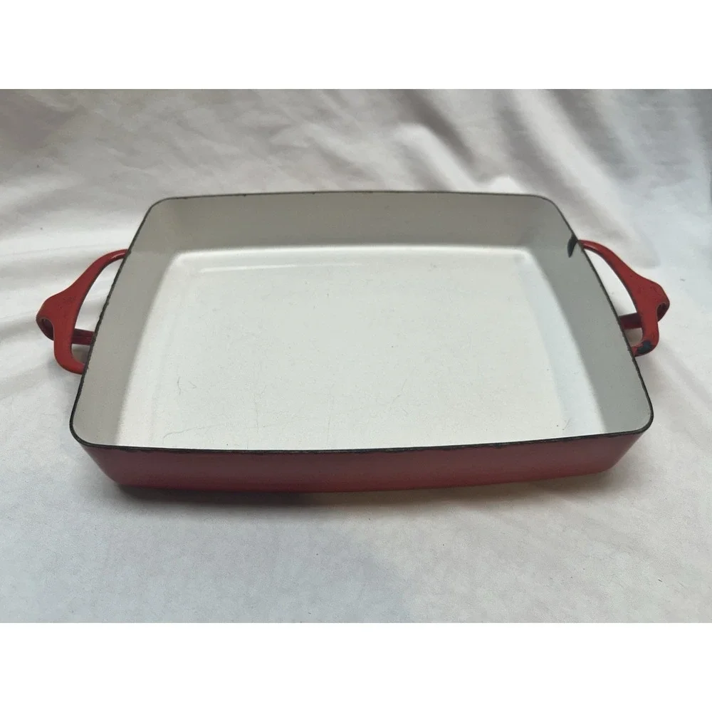 Vtg DANSK Kobenstyle FRANCE Red Enamel Large Baking Pan Casserole Dish 10.75